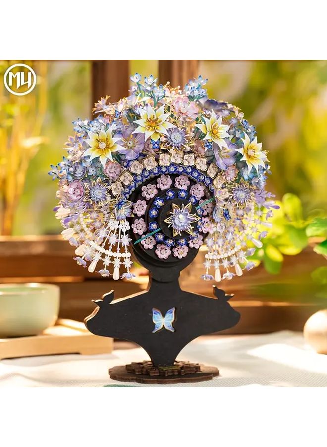 MU 3D لغز معدني تاج زهور قطعة رأس نموذج تجميع DIY زخرفة يدوية هدية - Image 5